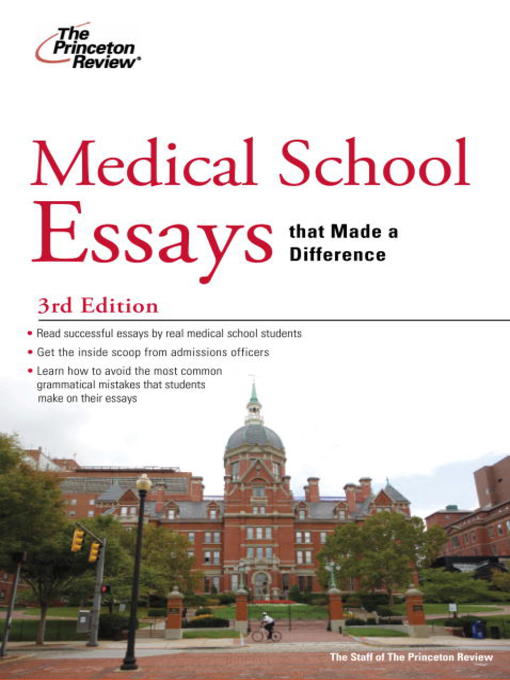 Title details for Medical School Essays that Made a Difference by Princeton Review - Available